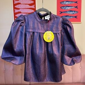 NWT Alden Adair Purple Metallic Women's Top XS